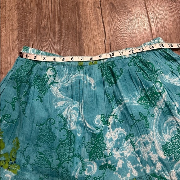 Women's Boho Maxi Skirt XL Cotton Peasant Cottagecore Flowy Lolita Tiered Floral - Picture 6 of 9